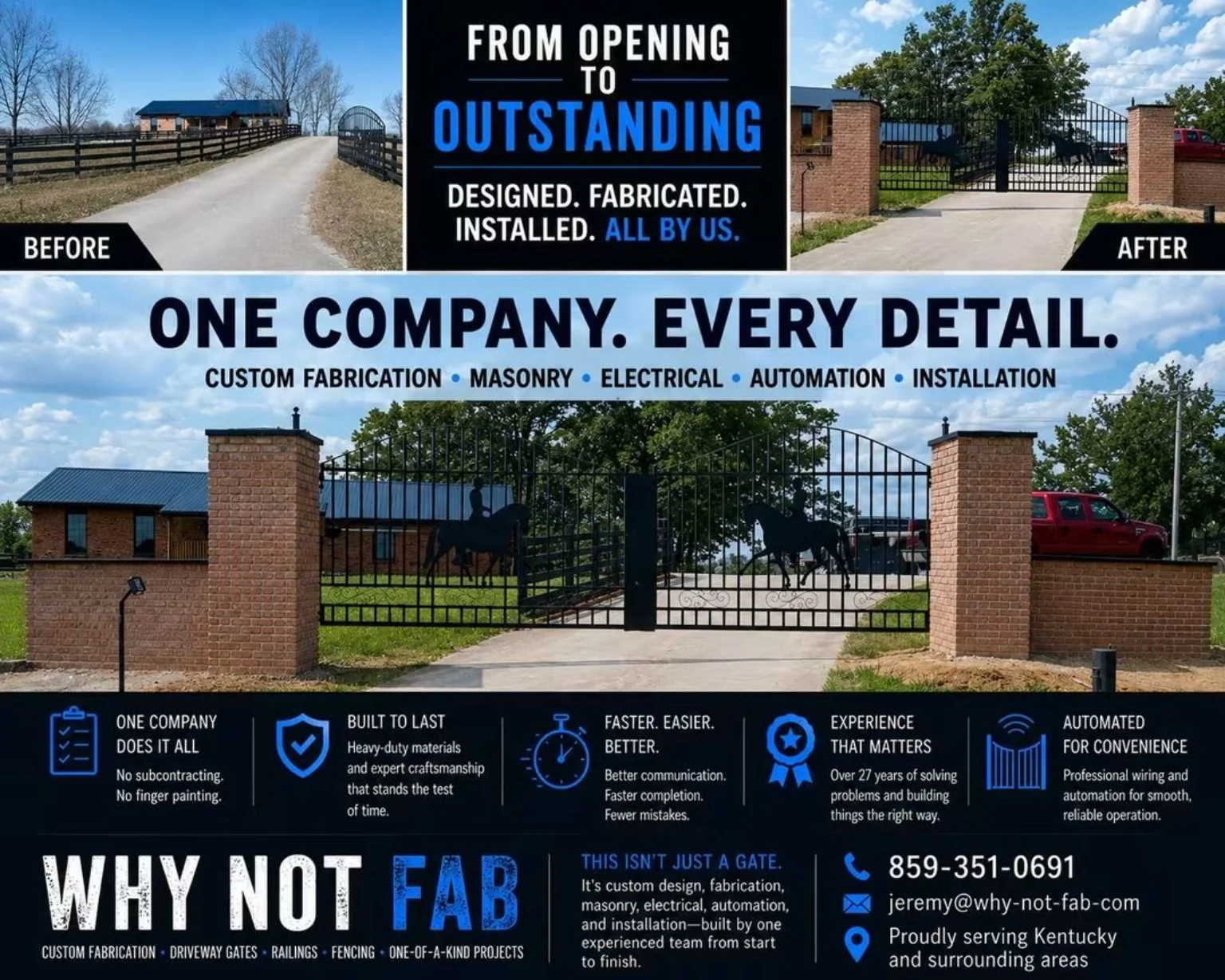 Why Not Fab custom gate and entrance services showcase