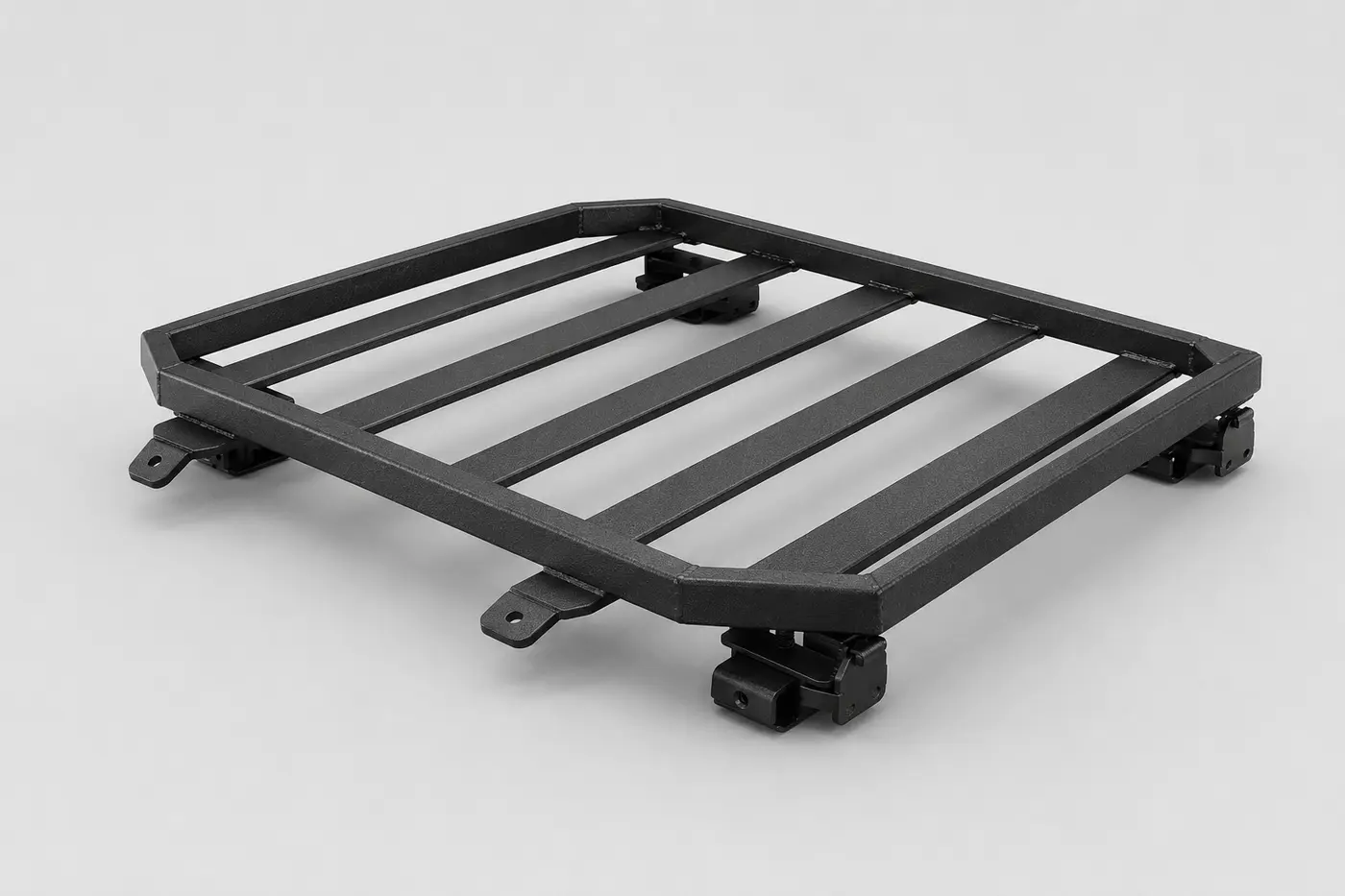 RR1-S compact black steel sport UTV roof cargo rack with tapered front corners