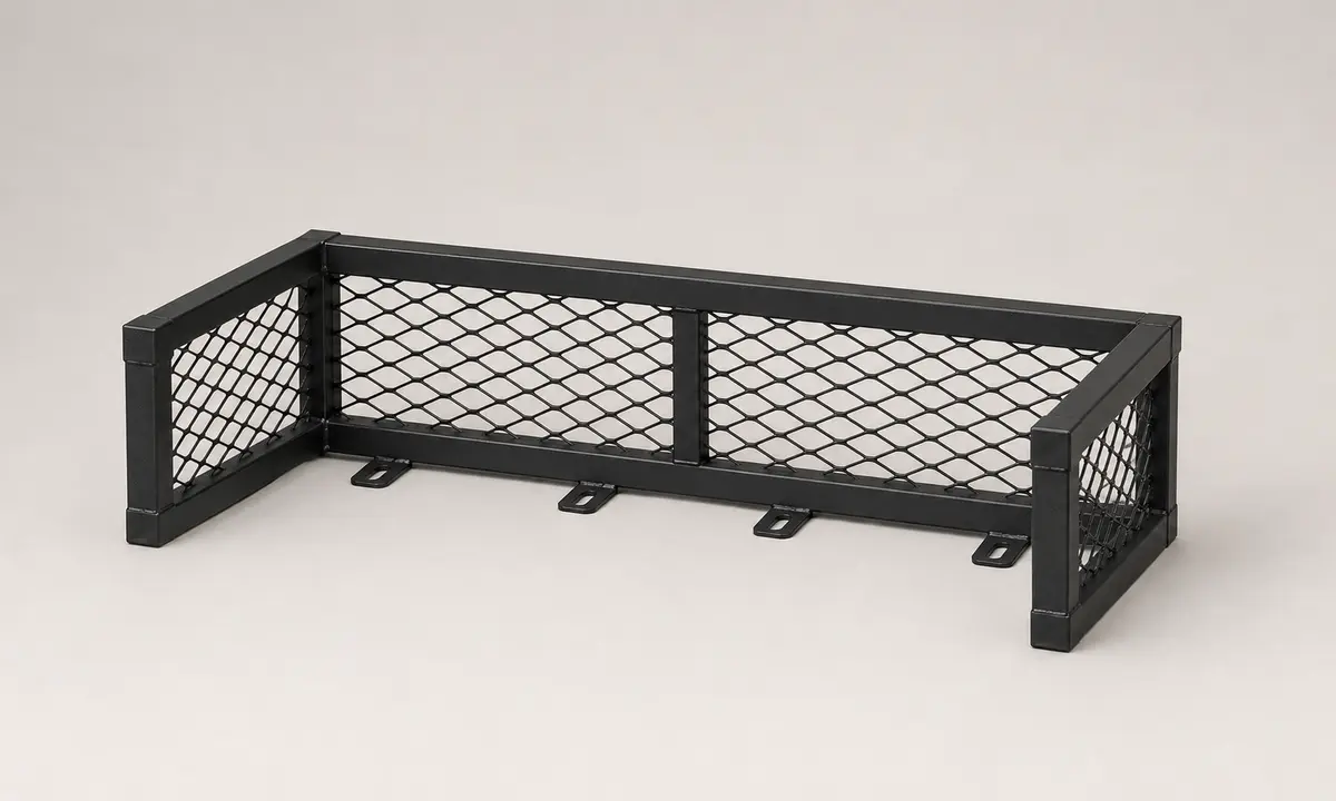UB1-S36 compact black steel mesh cargo enclosure